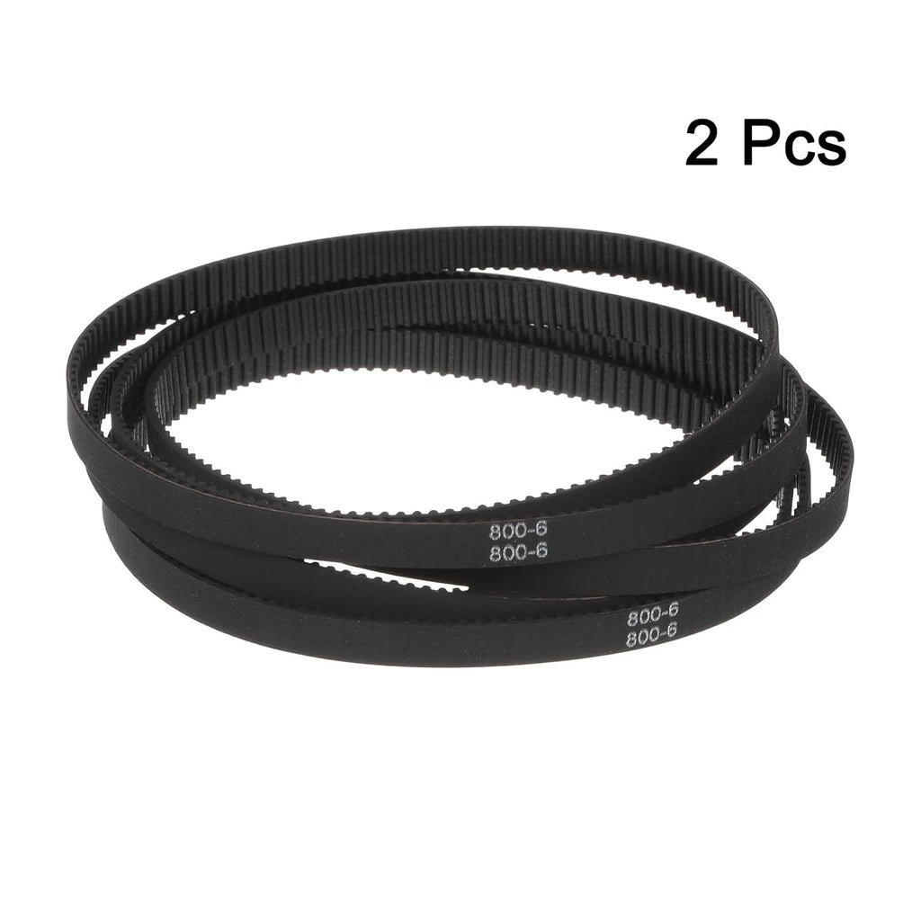 uxcell 2pcs 2GT Timing Belt Closed Loop Rubber Belts 800-2GT-6, 6mm Width x 800mm Length, 3D Printer Timing Belt