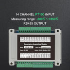 14 Channels PT100 Rs485 Modbus Output Temperature Acquisition Module