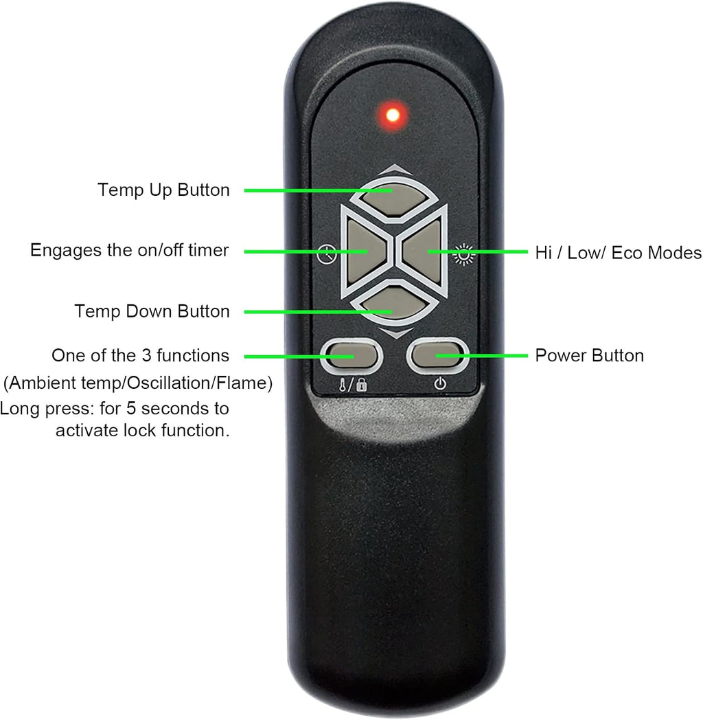 Replacement Remote Control for Lifesmart LS-4W1500-X LS-6DMIQH-X LS-8WIQH-LB-IN Portable Electric Infrared Quartz