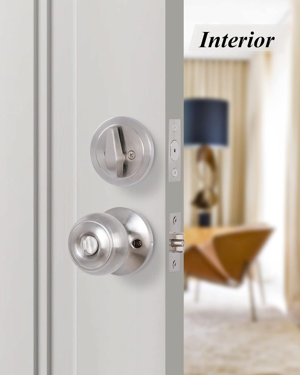 (2 Pack) All Keyed Identical Deadbolt Door knob Single Cylinder Deadbolt Lock Combo Set, Classic Satin Nickel