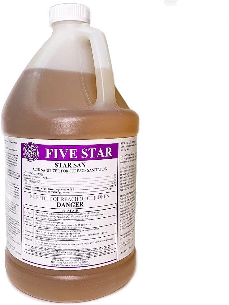 Five Star - Star San - 1 Gallon (128 OZ) - Food-Grade High Foaming Acid Sanitizer, 8 Pound (Pack of 1)