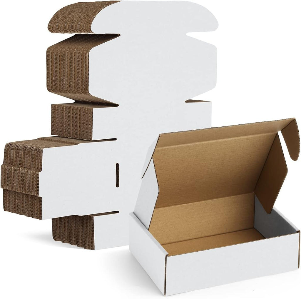 9x6x2 Small White Shipping Boxes for Small Business, Gift, 25 Pack