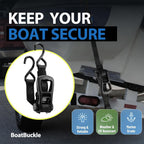 Retractable Transom Boat Tie Down Straps Boat Trailer Tie Down Strap 1x43-Inch, 2500lbs Break Strength with Quick Release Lock (Retractable)