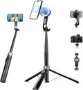70" Magnetic Phone Tripod, Selfie Stick Tripod for iPhone MagSafe & Camera | Rechargeable Remote & 2 in 1 Magnetic