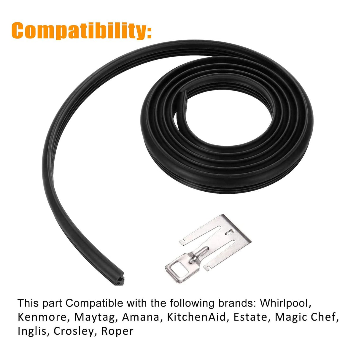 W10542314 Dishwasher Door Seal Gasket Strike Compatible with Whirlpool Amana Crosley Estate Kenmore Replaces AP5650274 PS5136129 2409202 8268888 W10300589 W10284090 W10350162