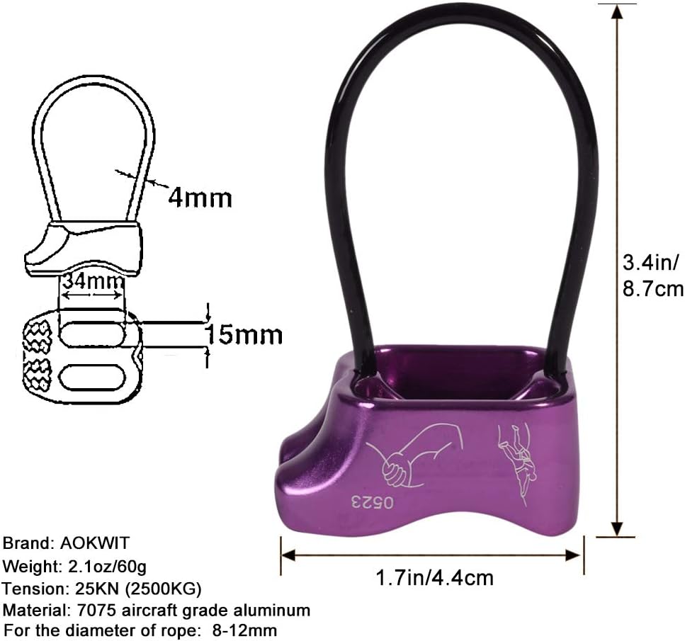 Professional 25KN Rappel ATC Belay Device Aluminum V-grooved Rock Climbing Belay Device Rappelling Descender Safety