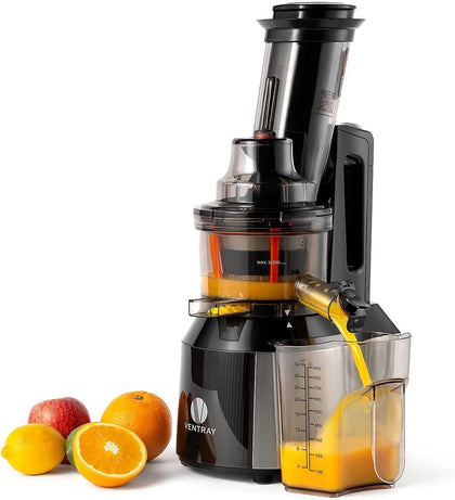 Cold Press Juicer, 3'' Wide Feed Chute Slow Masticating Juicer Machine for Whole Fruits & Vegetables, 240W Powerful