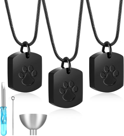 3 Pcs 3 Pcs Pet Cremation Jewelry Urn Memorial Ashes Necklace