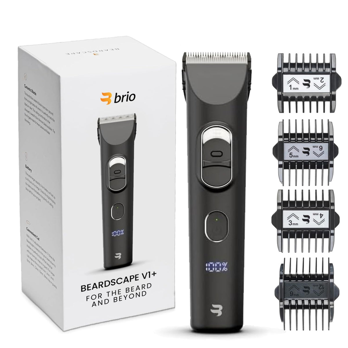 Beardscape V1+ Beard Trimmer for Men – Adjustable Ceramic Blade