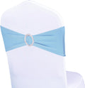 Pack of 50 Stretch Baby Blue Chair Sashes for Wedding, Elastic Chair Bands with Buckle Slider, Spandex Chairs Bows