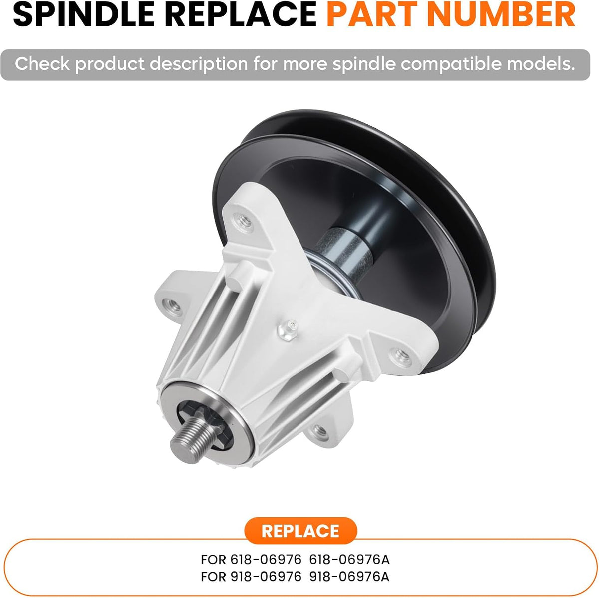 ILONPA 2 Pack 618-06976 918-06976 Spindle Assembly - Fits 42 inch Deck for Cub Cadet XT1-LT42 XT2-LX42 for MTD 131PA1ZS099 CYT4220, for Craftsman T7800 Replaces Spindle 618-06976A 918-06976A