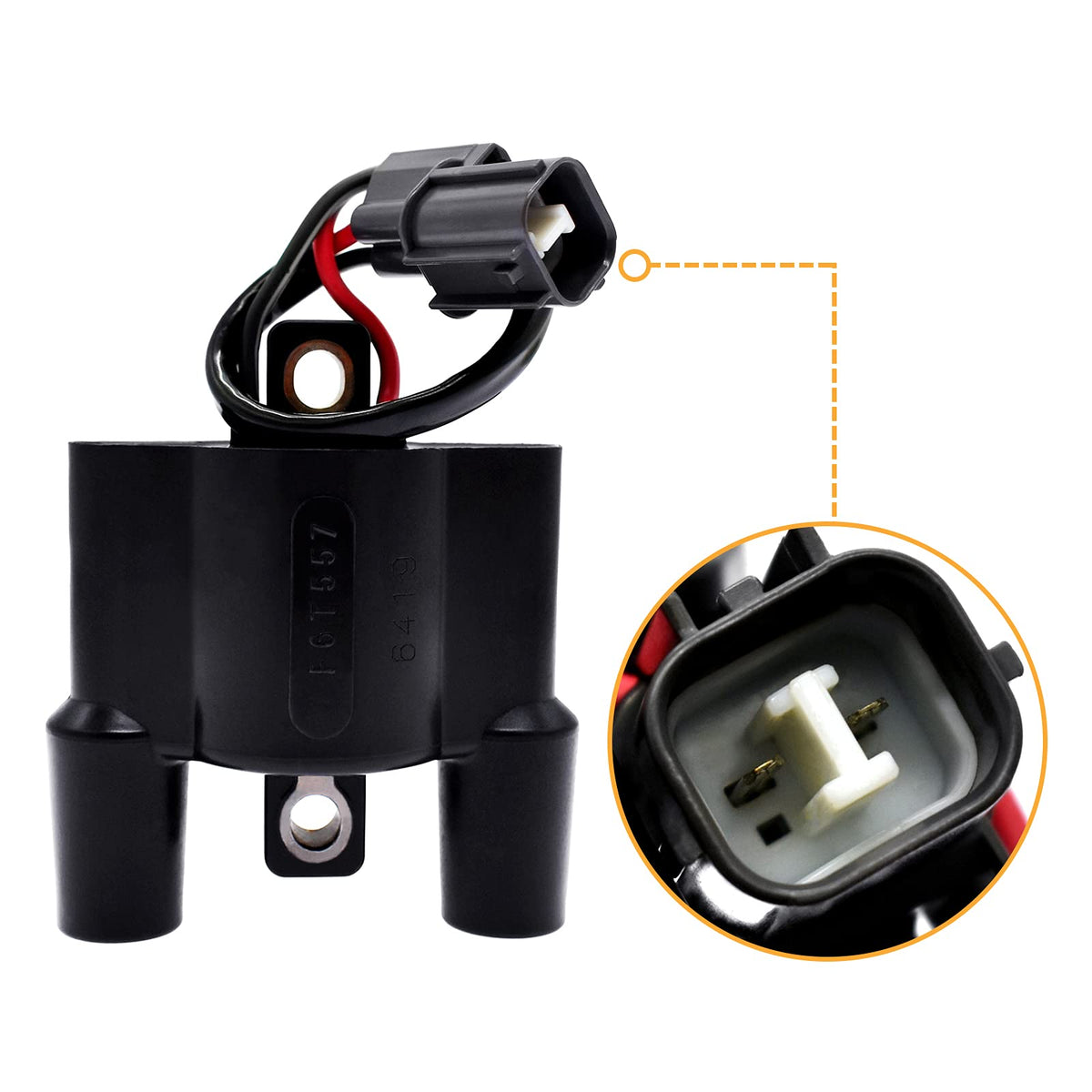F6T557 Ignition Coil Compatible With Yamaha 2005 F60 4 Stroke Ignition Coil 63P-82310-01-00 F150 F50 F75 F90