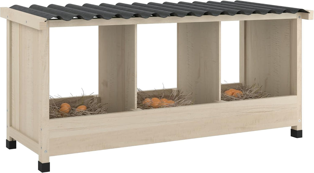 3 Holes Wooden Chicken Nesting Box, Wall Mounted or Floor Use