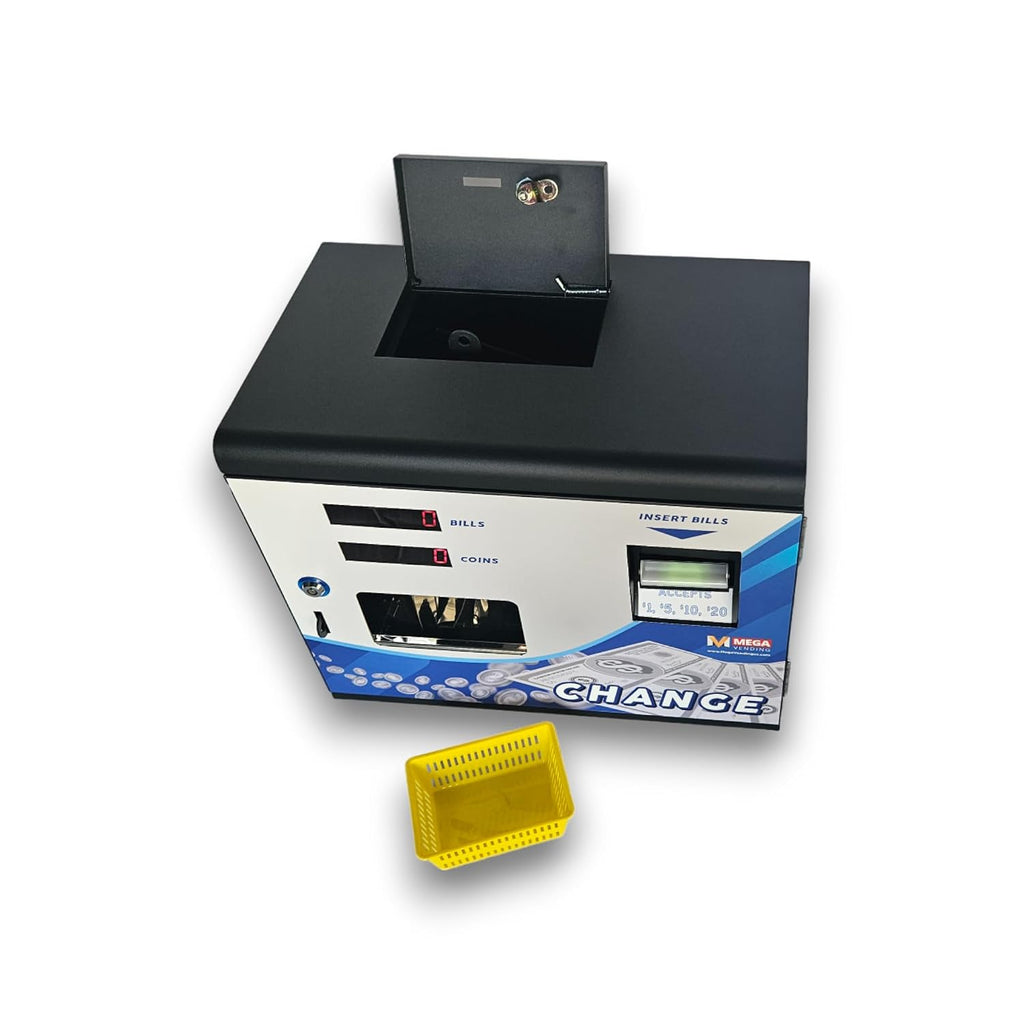 Dollar Bill Changer Machine – Front Door Bill to Coin Change Machine Black, Slots, Arcades, Laundry Stores Accepts
