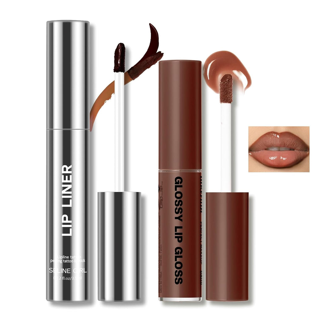Peel Off Lip Liner Stain Tattoo, Long Lasting Waterproof Lip Stain Peel off, Tattoo Nude Lip Liner and Lip Gloss