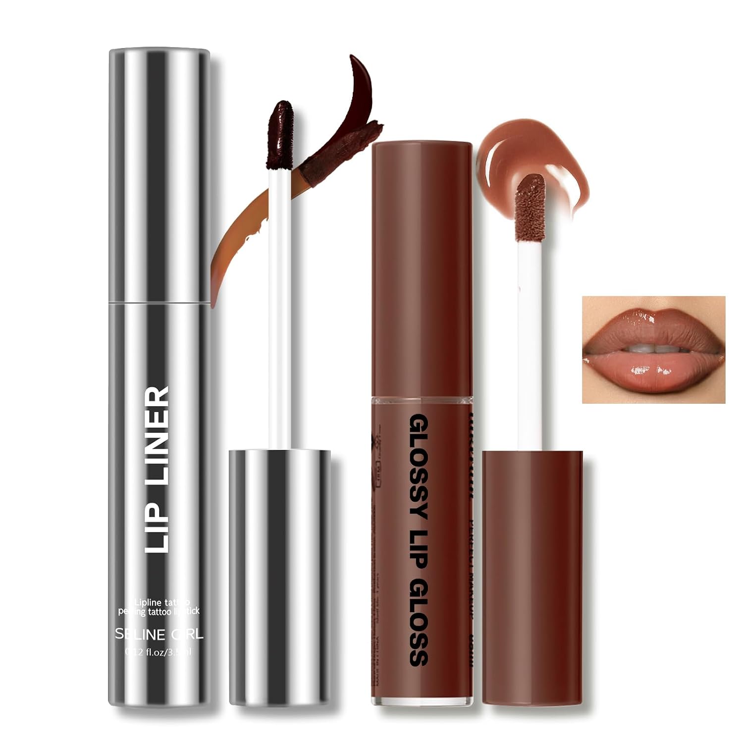 Peel Off Lip Liner Stain Tattoo, Long Lasting Waterproof Lip Stain Peel off, Tattoo Nude Lip Liner and Lip Gloss