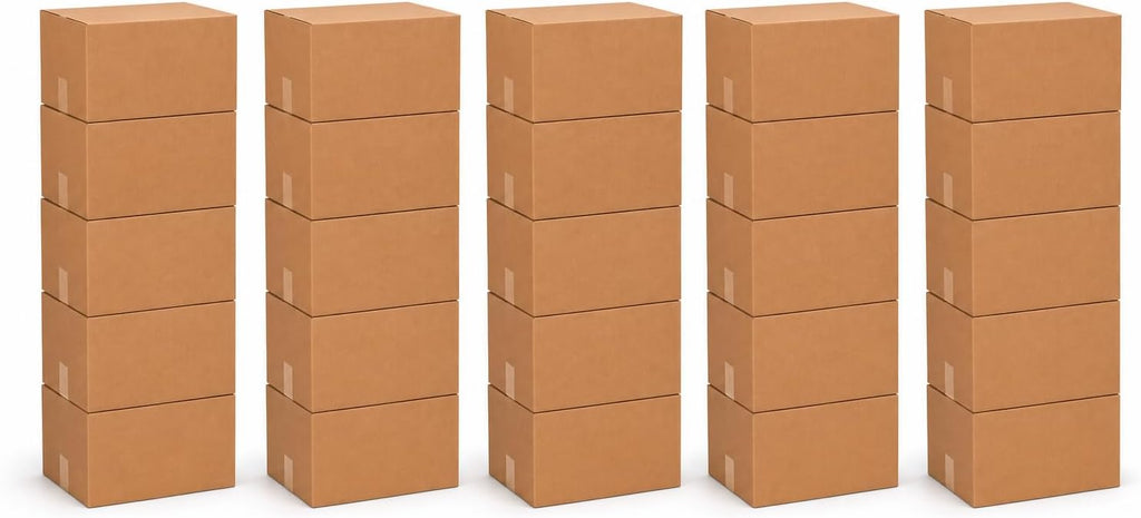 Shipping Boxes Medium 12"L x 9"W x 4"H 25-Pack - Corrugated Cardboard Box for Moving, Mailing, Packing, Packaging and