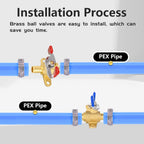 10 PCS Foskan 3/4" PEX Drop Ear Ball Valves With Butterfly Levels