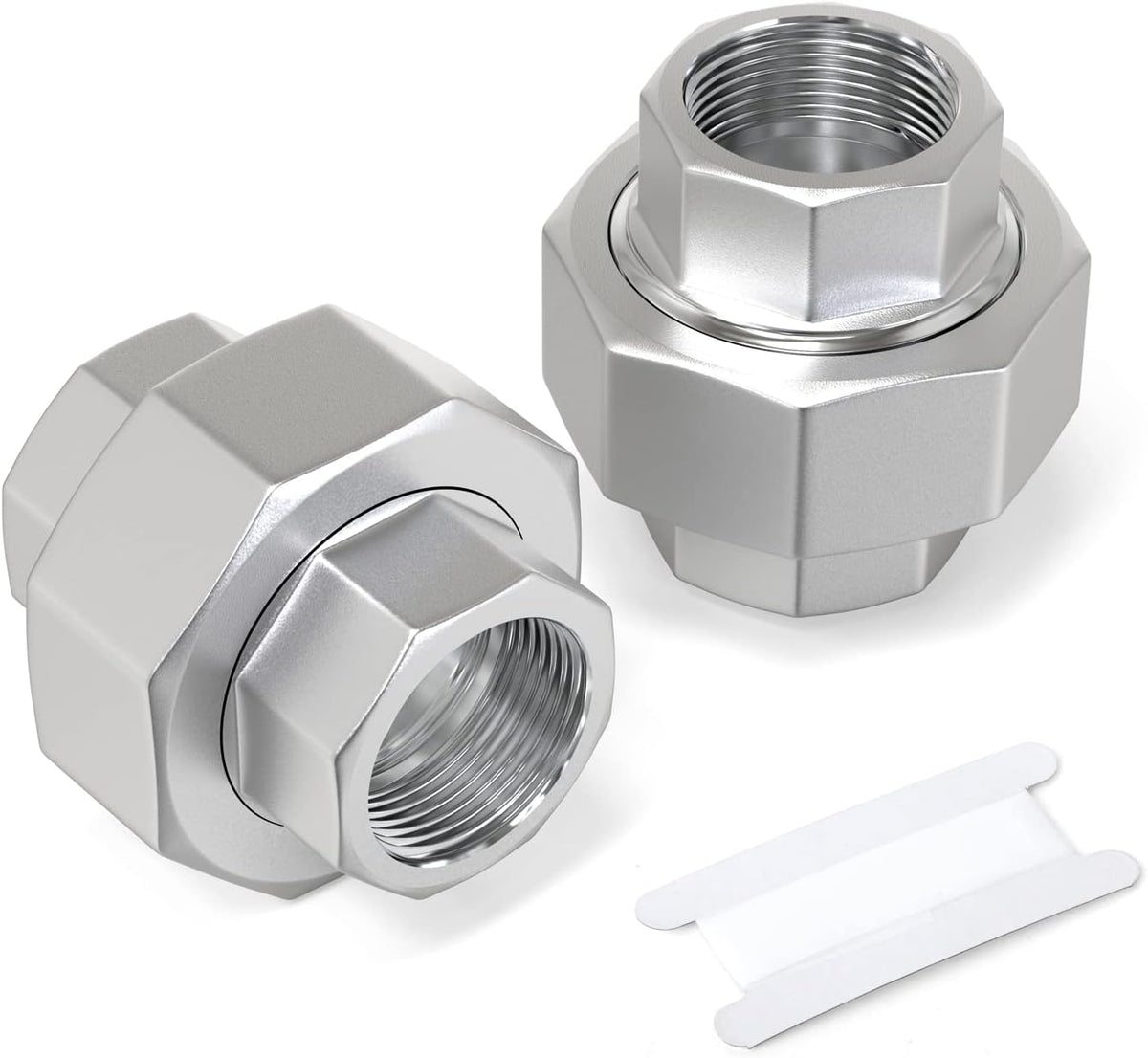 TAISHER 2PCS 304 Stainless Steel Union, 1" NPT Female Cast Pipe Fitting