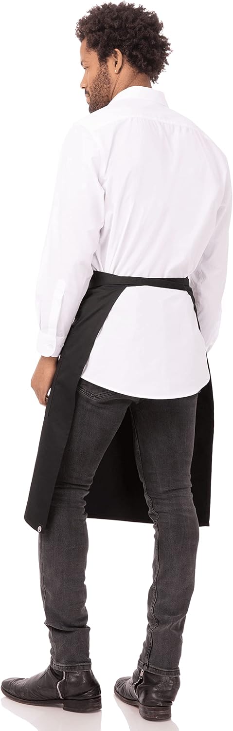 Unisex Reversible Server Apron, Black, One Size
