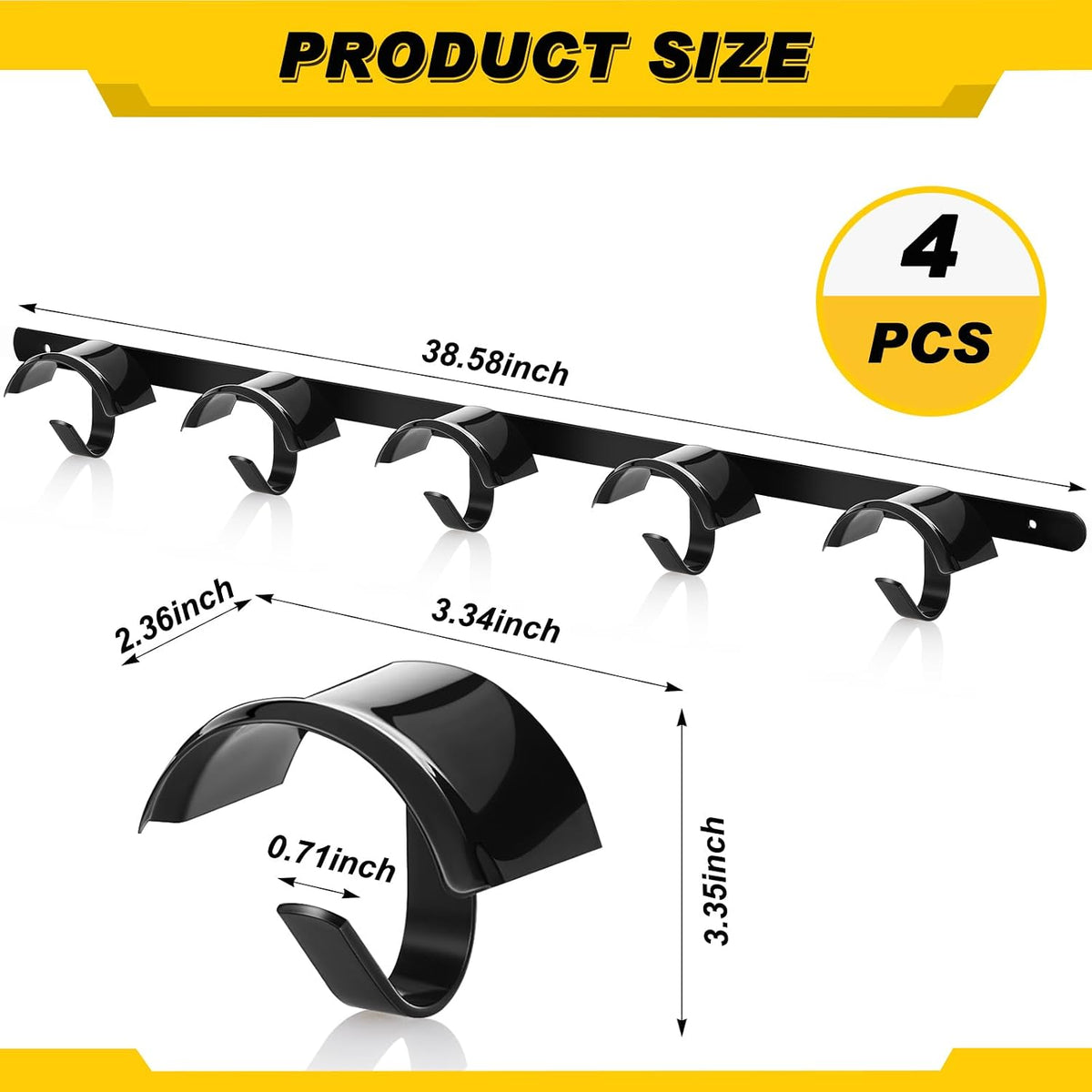 4 Pcs Bridle Rack for Horse Wall Mount, Horse Tack Bulk, Five Hooks