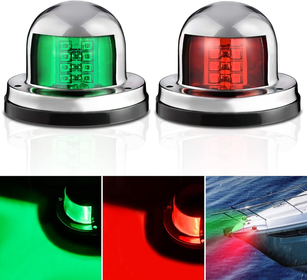 Nilight Marine Boat Navigation Light 2PCS 8LED Red Green Bow Lights