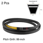 uxcell B86 V-Belts 86" Pitch Length, B-Section Rubber Drive Belt 2pcs