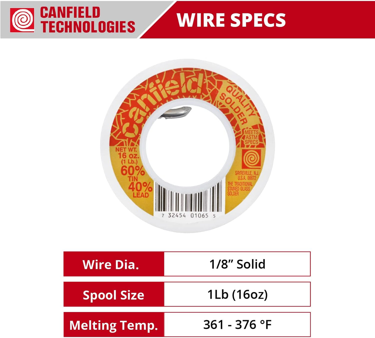 Canfield 60/40 solder for stained glass