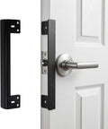 Door Latch Guard Plate for Home Apartment Office Bedroom Outswing Door Security(7-Inch, Black)