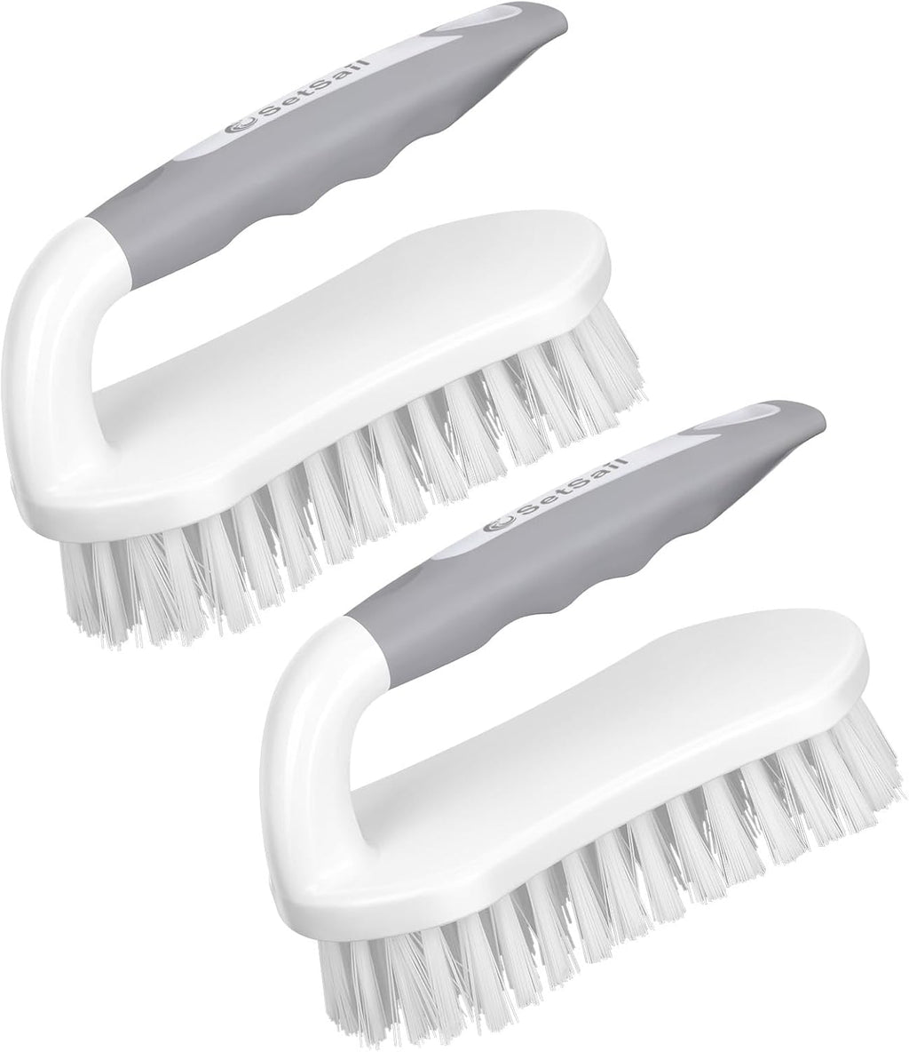 Scrub Brush, Heavy-Duty Scrub Brushes for Cleaning with Stiff Bristles Cleaning Brush for Shower, Bathroom, Carpet