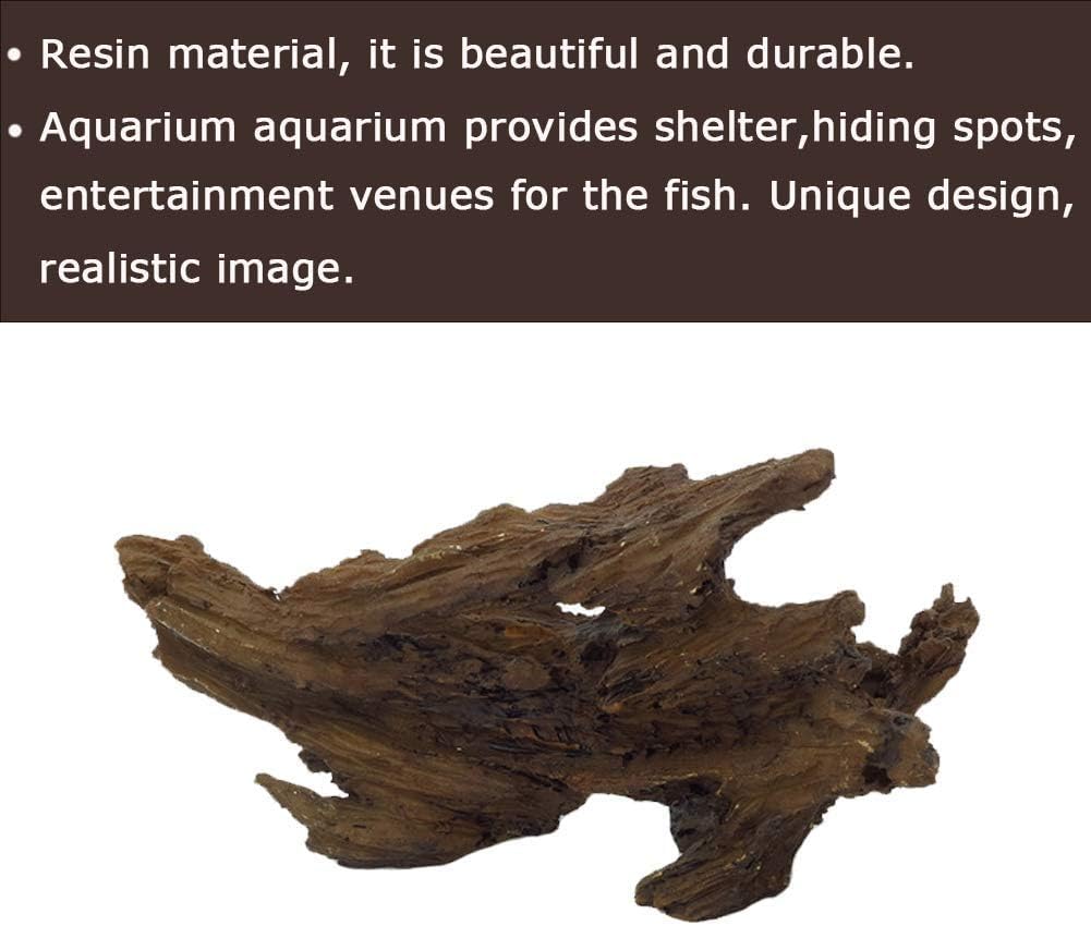 4 Pcs Aquarium Resin Driftwood Decoration Log Fish Tank Cave Hideout Wood Decor Freshwater Betta Ornament Aquarium