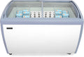 12.7 Cu.Ft Commercial Ice Cream Freezer, 50" Chest Freezer Glass Top Display Case w/Removable Baskets Lockable Wheels