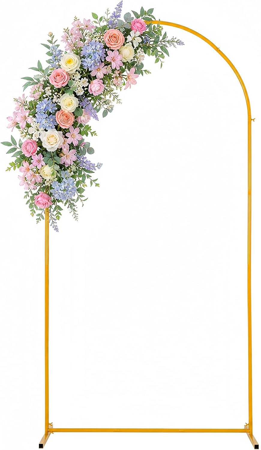 7.2FT Gold Arch Backdrop Stand, Metal Wedding Arch Frame for Ceremony, Balloon Arch Stand for Party, Birthday, Bridal