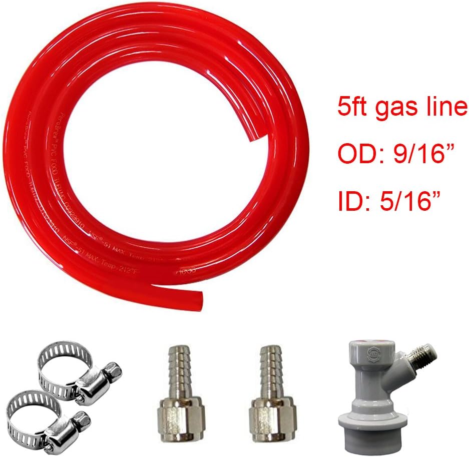 3/16" ball lock beer line assembly & 5/16" ball lock gas line assembly for beer making