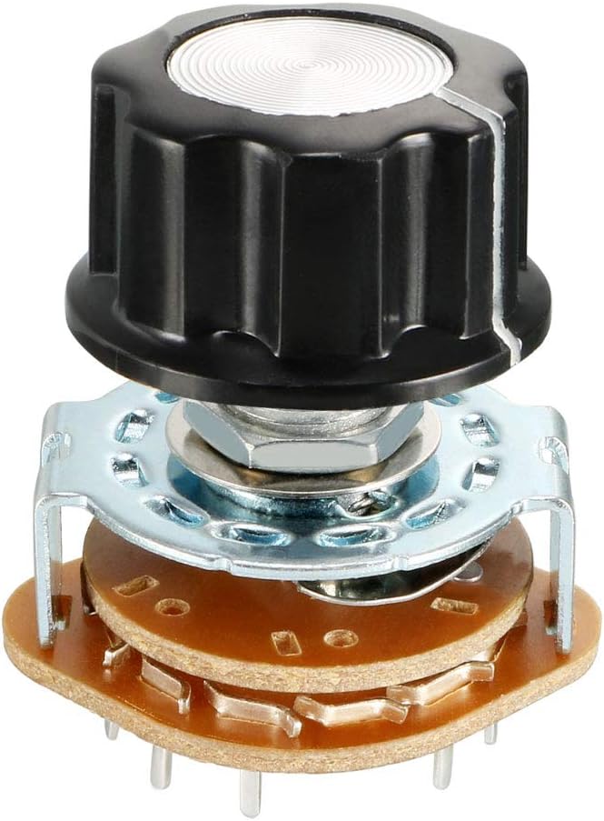 uxcell 2P6T 1Deck Band Channel Rotary Switch Selector with Plastic Knob