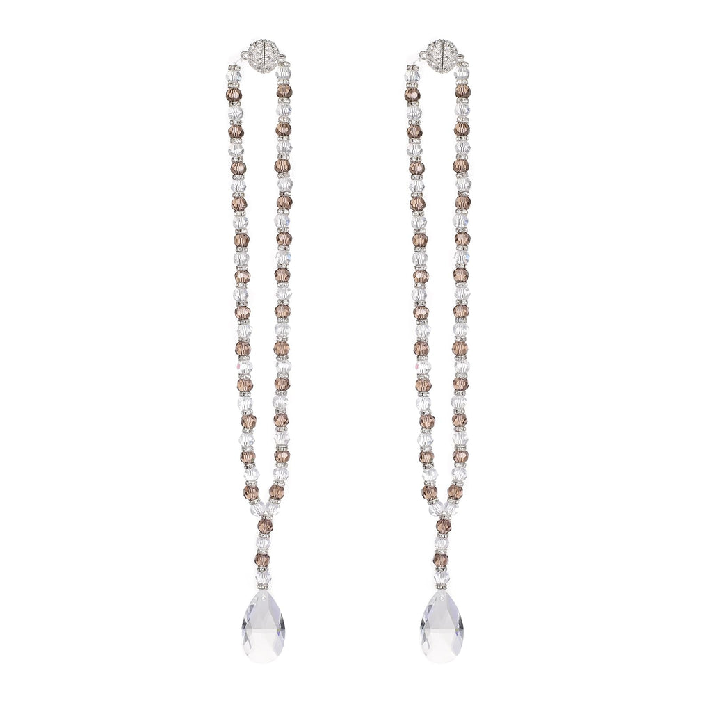 Luxury Crystal Beaded Magnetic Curtain Tieback, Gray