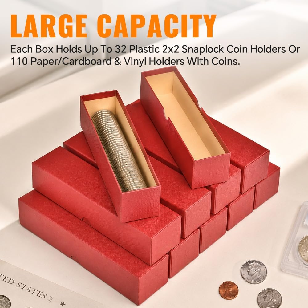10 PCS Coin Storage Boxs 2x2inch Coin Flip Holder for Collecting Supplies Holders Commemorative Collection Boxs |