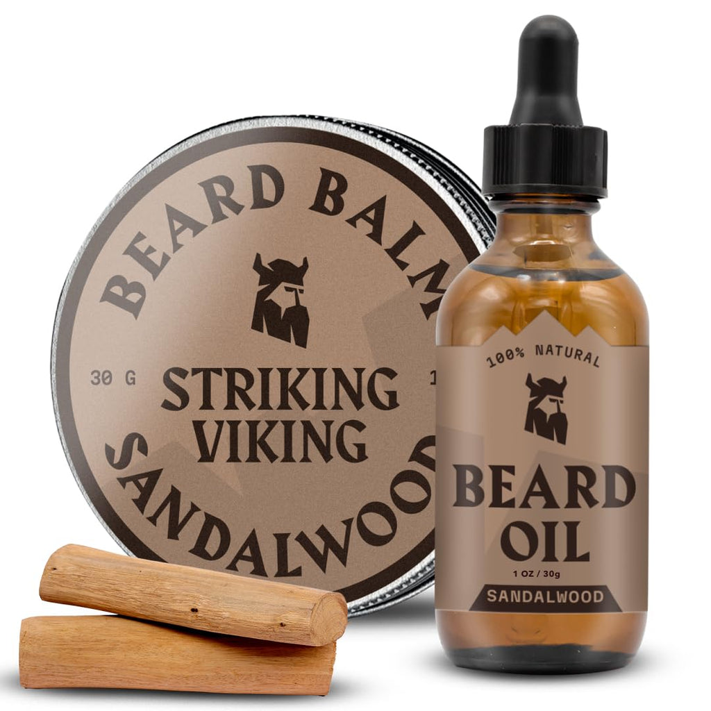 Beard Oil and Balm - Men's Beard Grooming Kit with All-Natural Beard Oil and Leave in Beard Balm Conditioner