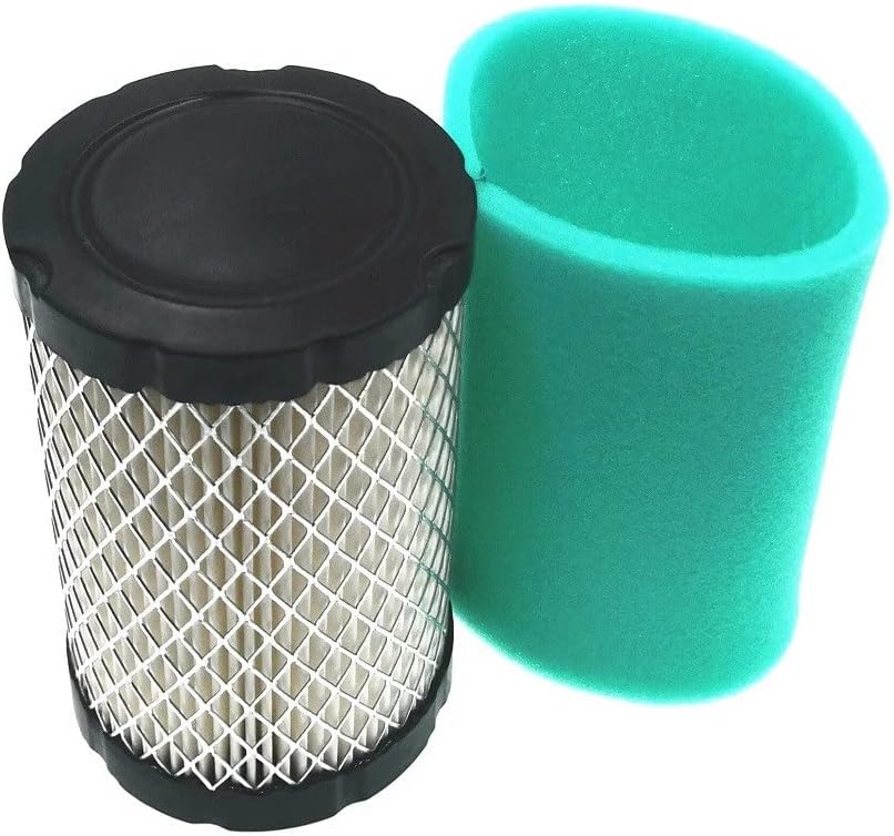 2 Pack 796031 Air Filter Replace for BS 992376 590825 591334 594201 OEM Air Cleaner Cartridge with 797704 Pre Filter Fits Lawn Mower Air Cleaner Element