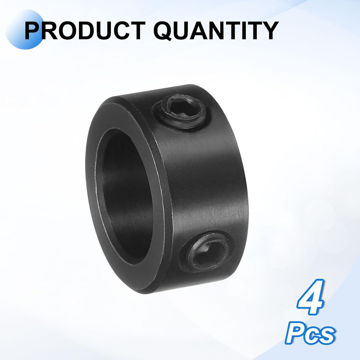 uxcell 4pcs Set-Screw Collars 10mm Bore, 1045 Steel Shaft Collars, 16mm OD, 8mm Width Axle Collar Clamp for Linear Rod Shaft Guide