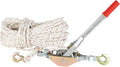 Rope Puller, 3/4 Ton (1,653 lbs) Pulling Capacity, with 100' of 0.6" dia. Rope, 2 Hook, Come Along Winch, Heavy Duty