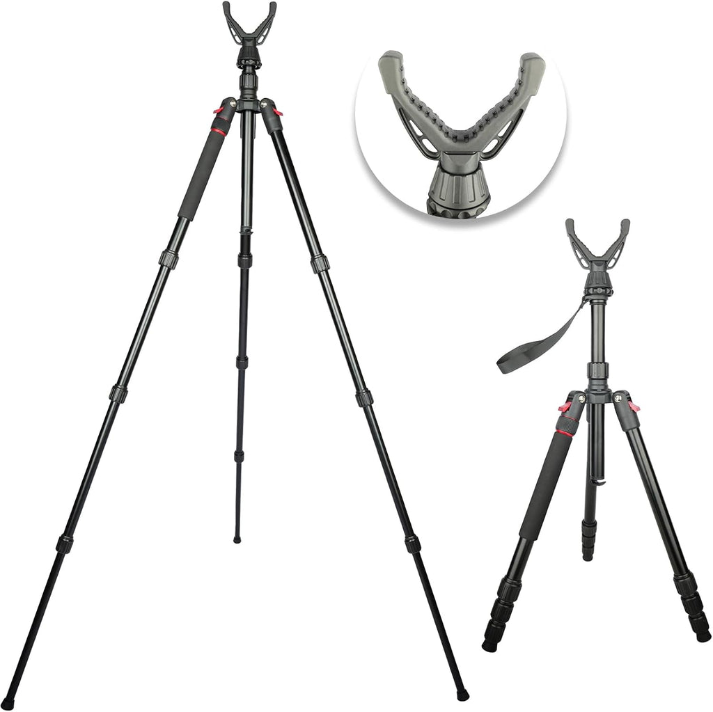 Adjustable Shooting Tripod for Rifles,Shooting Stick 3-in-1 Convertible Tripod/Monopod/Bipod, 22.8″-61″ Height