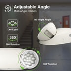FREELICHT 4 Pack Emergency Lights for Business, Round Heads, 90min Battery
