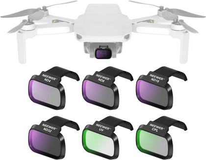 6 Pack ND Filter Set Compatible with DJI Mini 4K/2/Mavic/SE/2 SE | Drone Lens Accessories, Snap on, CPL, UV, Neutral
