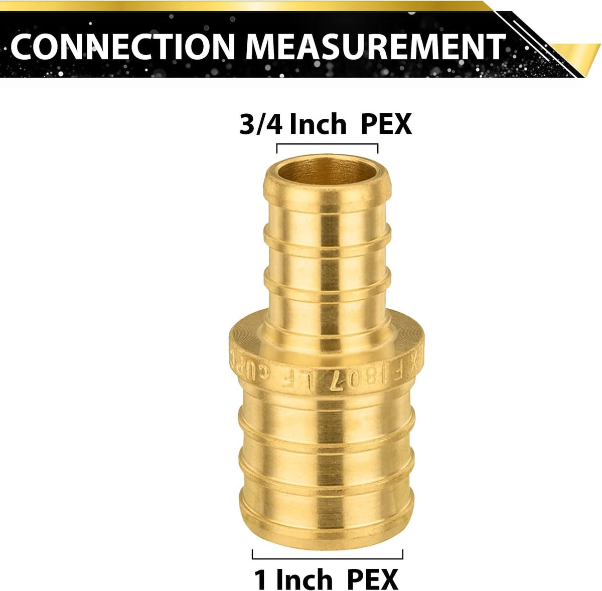 10 PCS Foskan PEX Crimp Fittings, 1" x 3/4" PEX Straight Coupling Adapter