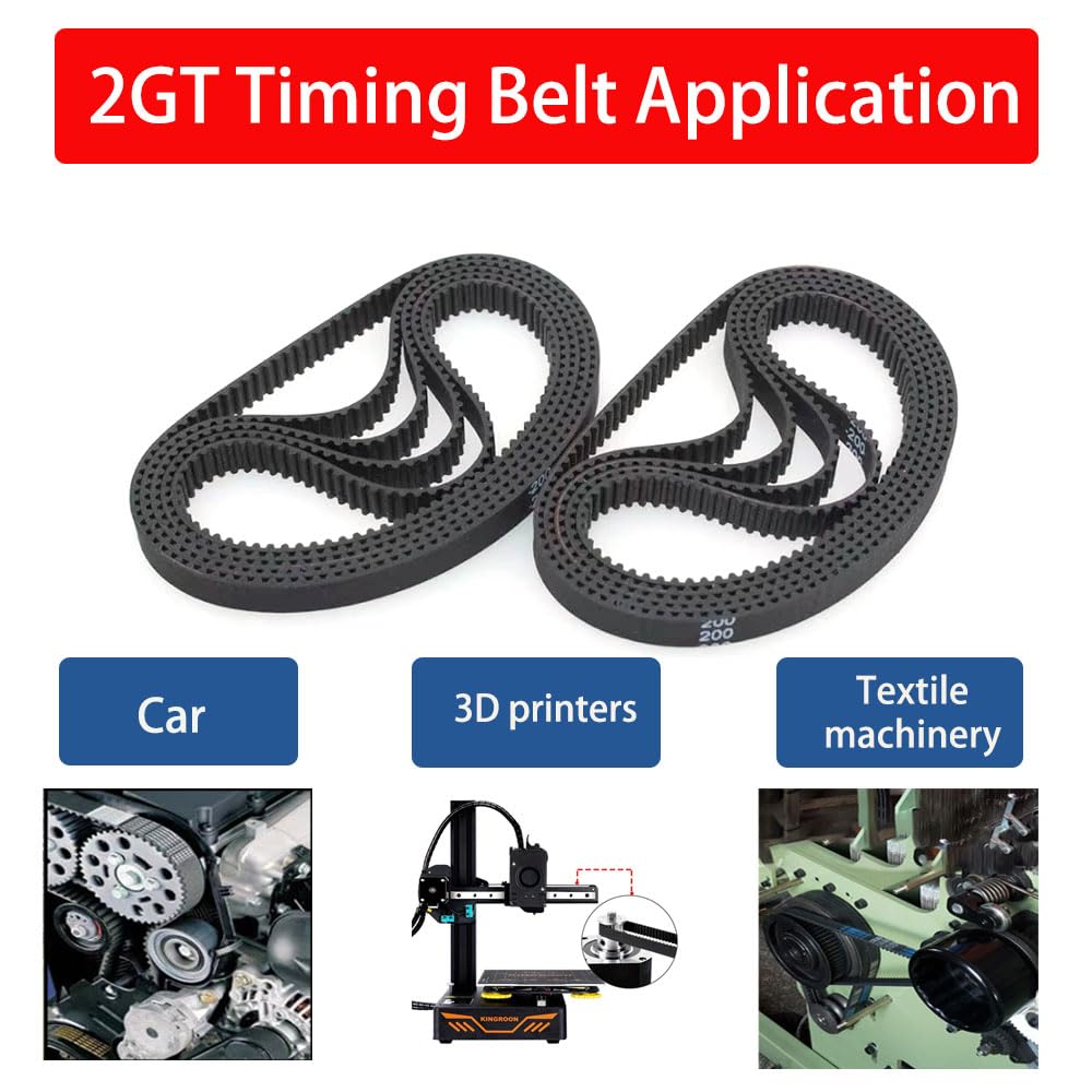 2GT Timing Belt 170mm Length,10mm Width,Closed Loop Rubber Synchronous Belt with Fiberglass Core for Industrial Transmission & 3D Printers - 2-Piece