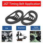 2GT Timing Belt 170mm Length,10mm Width,Closed Loop Rubber Synchronous Belt with Fiberglass Core for Industrial Transmission & 3D Printers - 2-Piece