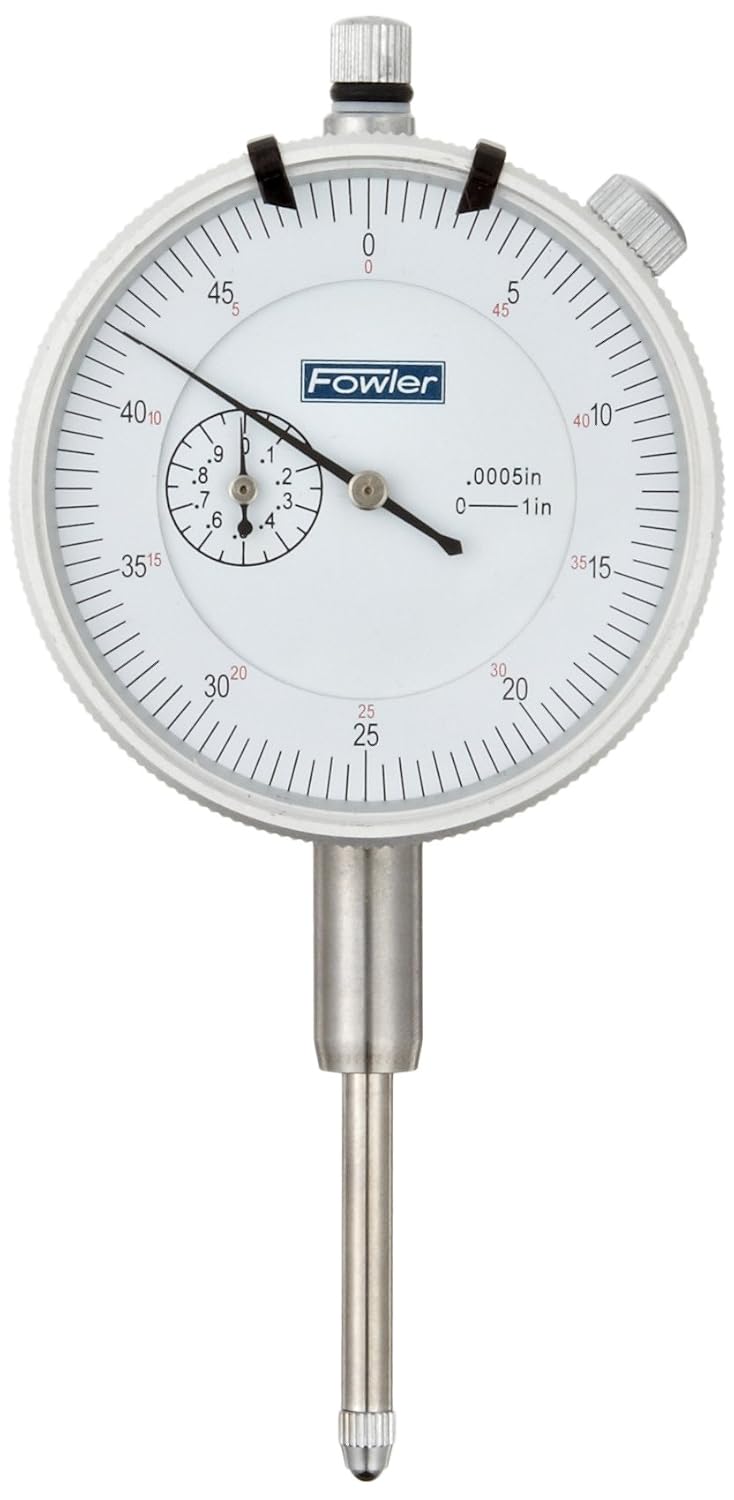 Fowler 52-520-129-0 Premium Dial Indicator with 1" Measuring Range and White Dial