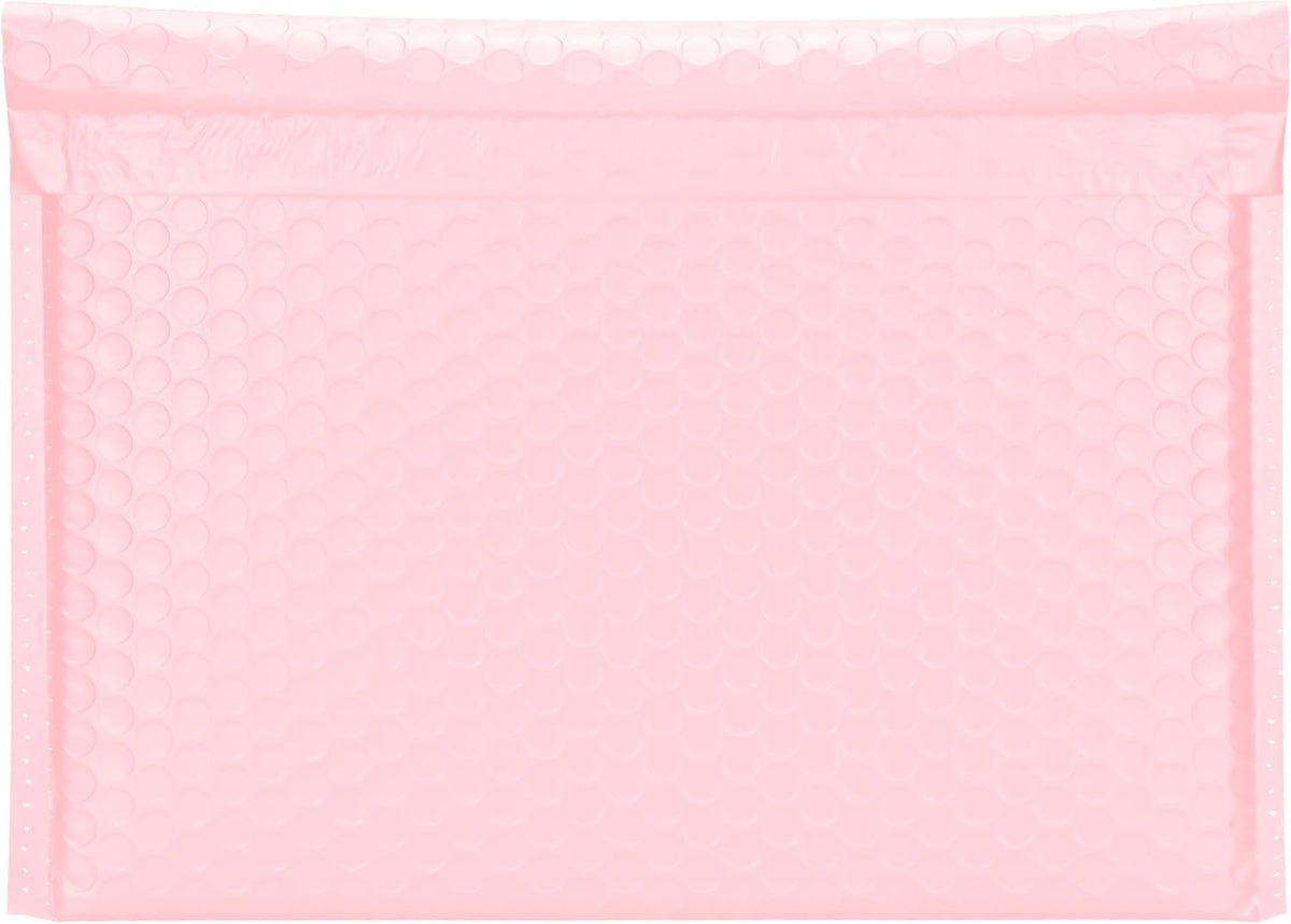 Light Pink Side-Loading Bubble Mailers 12 x 9 Inches,Pack of 27
