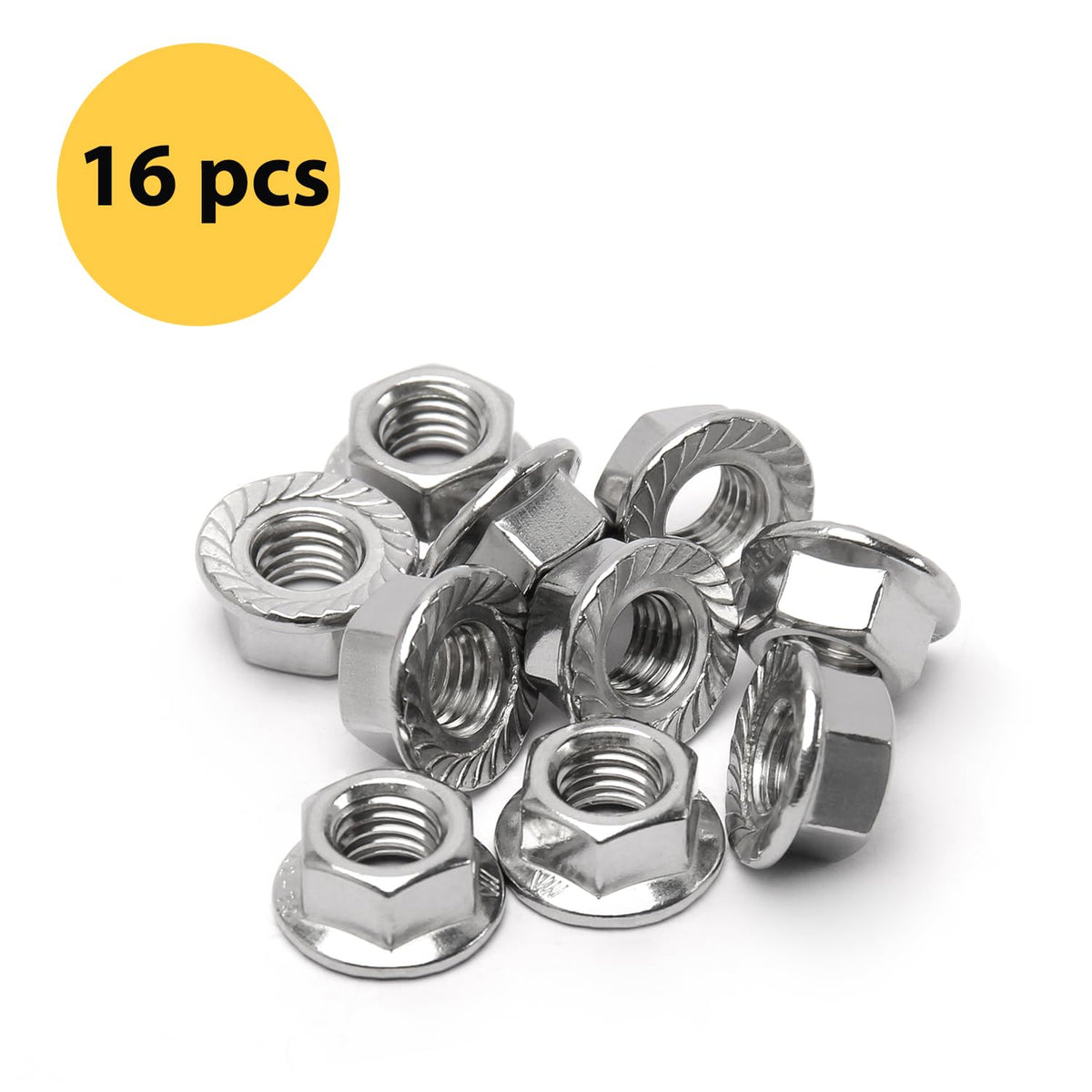 M10 Serrated Flange Hex Nuts, M10-1.5mm Hexagon Flange Nuts